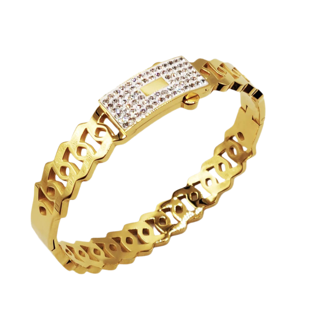 Brede armband met steentjes