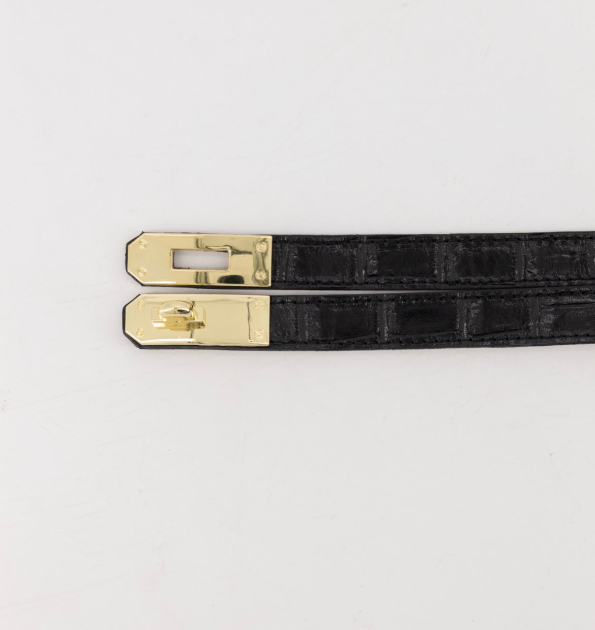 Grace croco riem zwart