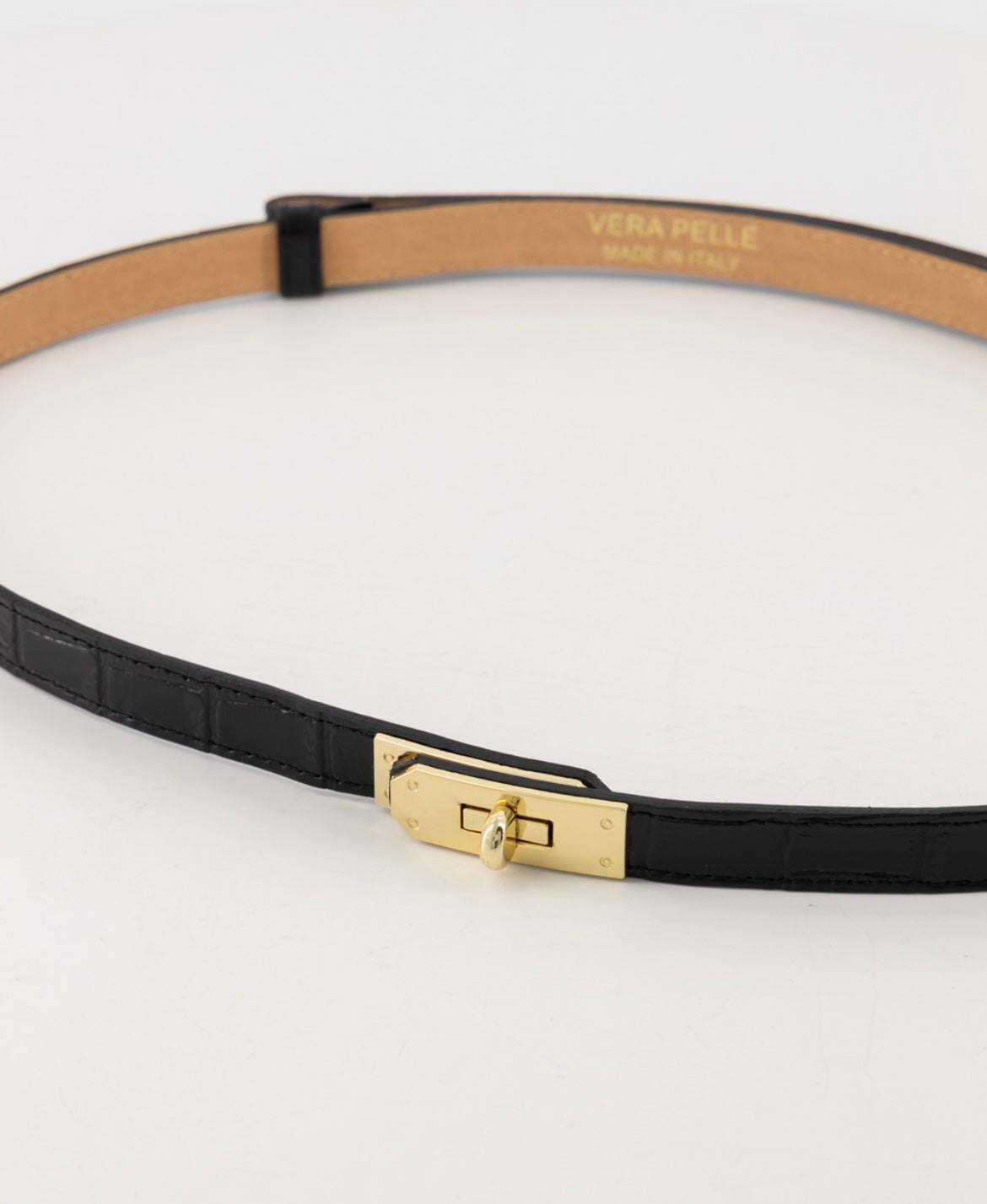 Grace croco riem zwart
