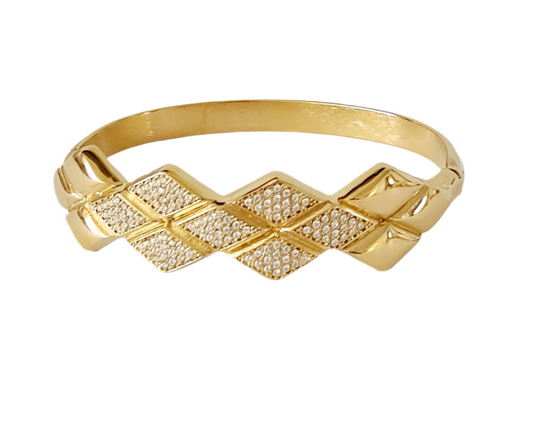 Brede parallel armband met steentjes