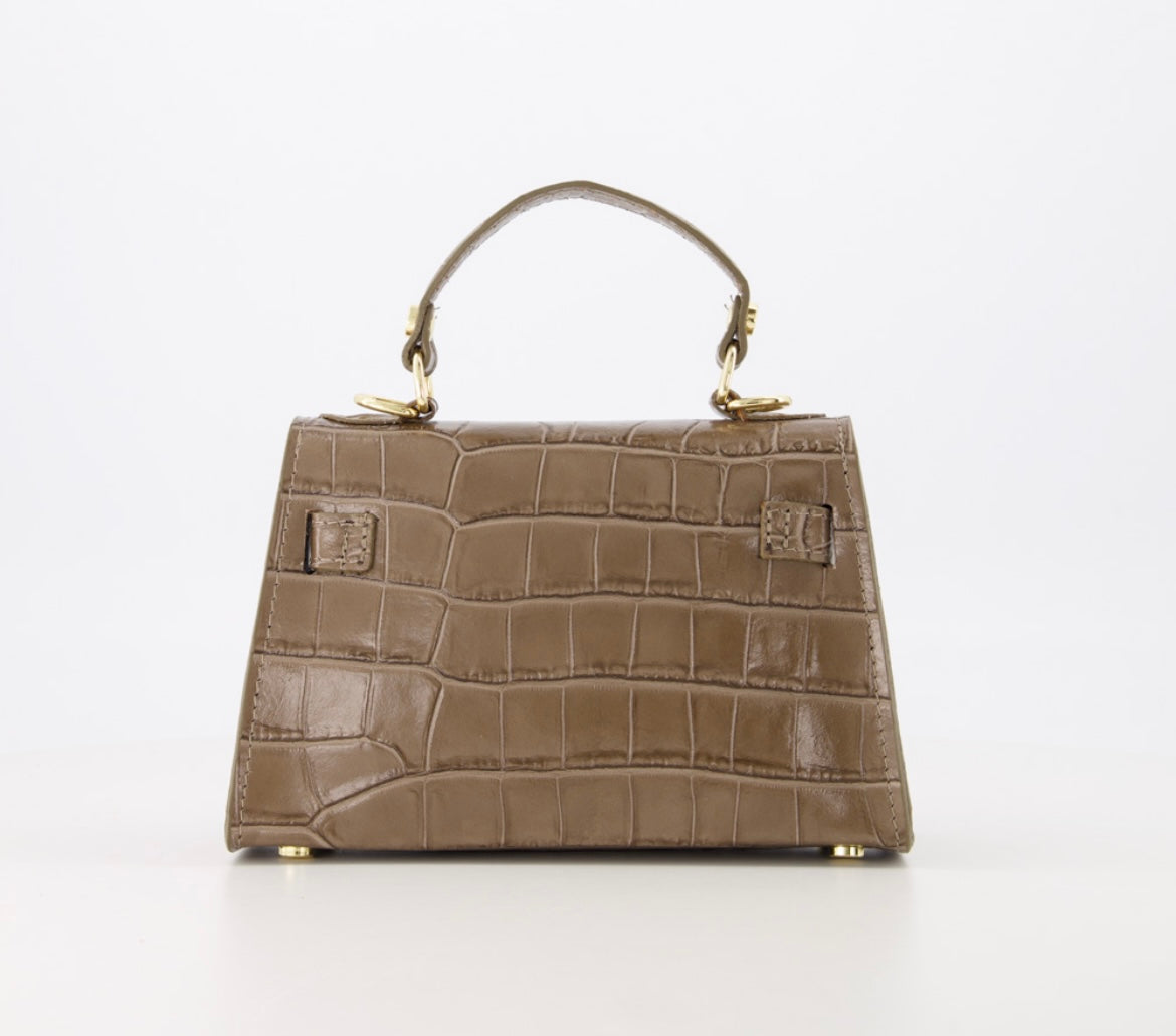 Grace croco handtas bruin