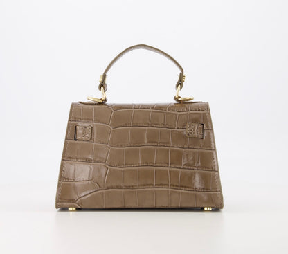 Grace croco handtas bruin