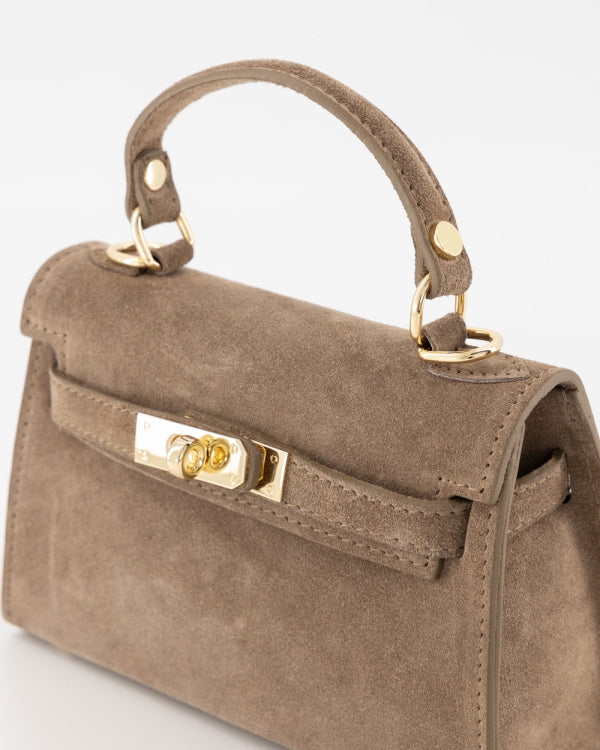 Grace handtas taupe suède