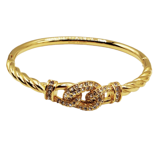 Gevlochten knoop armband met steentjes