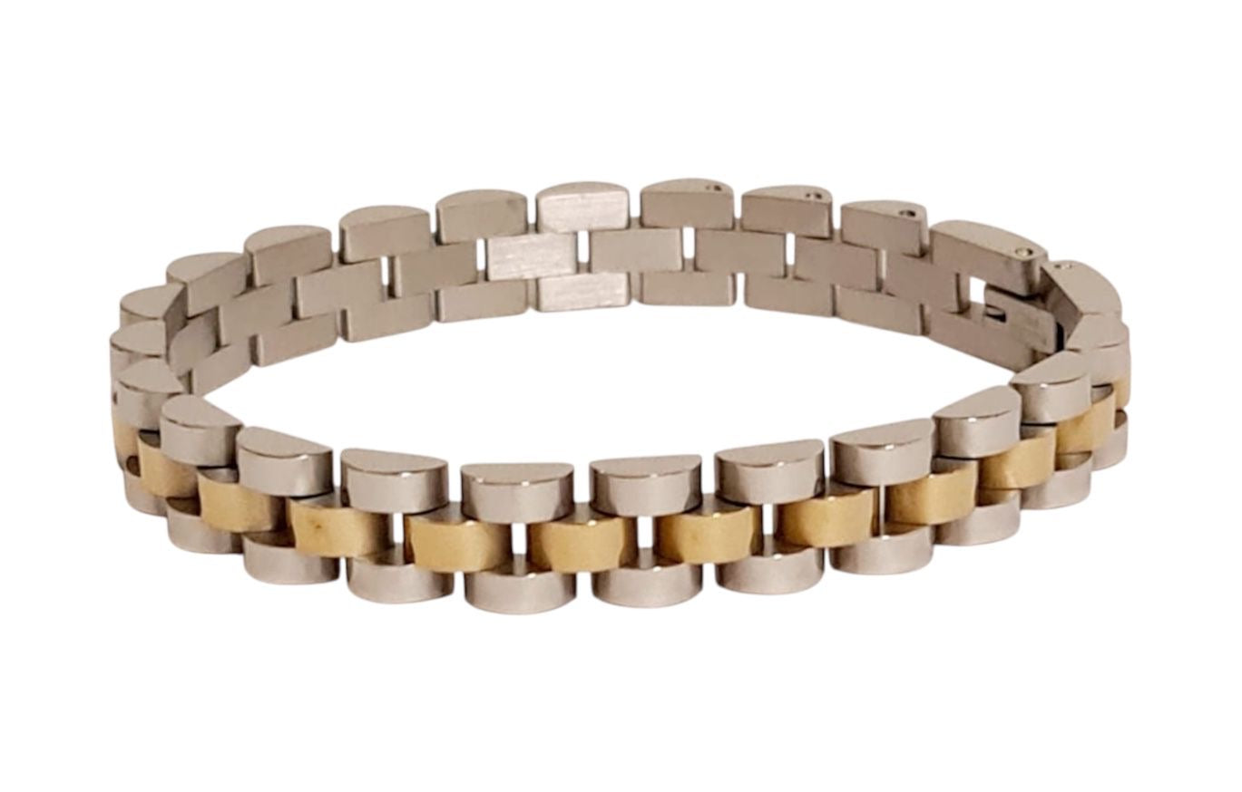schakel armband silver/ gold