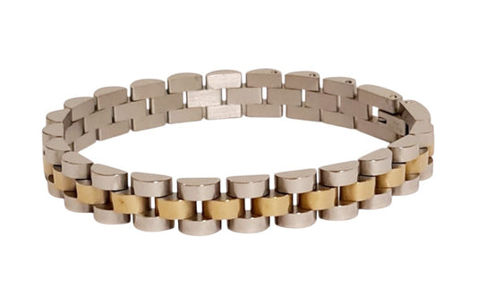 schakel armband silver/ gold