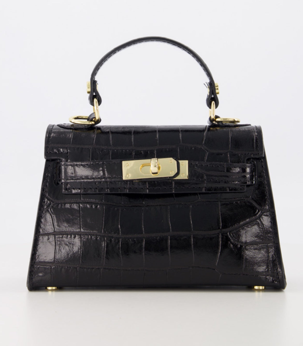 Grace croco handtas zwart