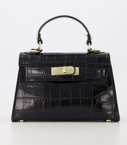 Grace croco handtas zwart