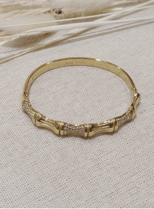 Bamboe armband met steentjes