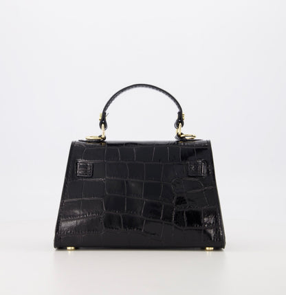 Grace croco handtas zwart