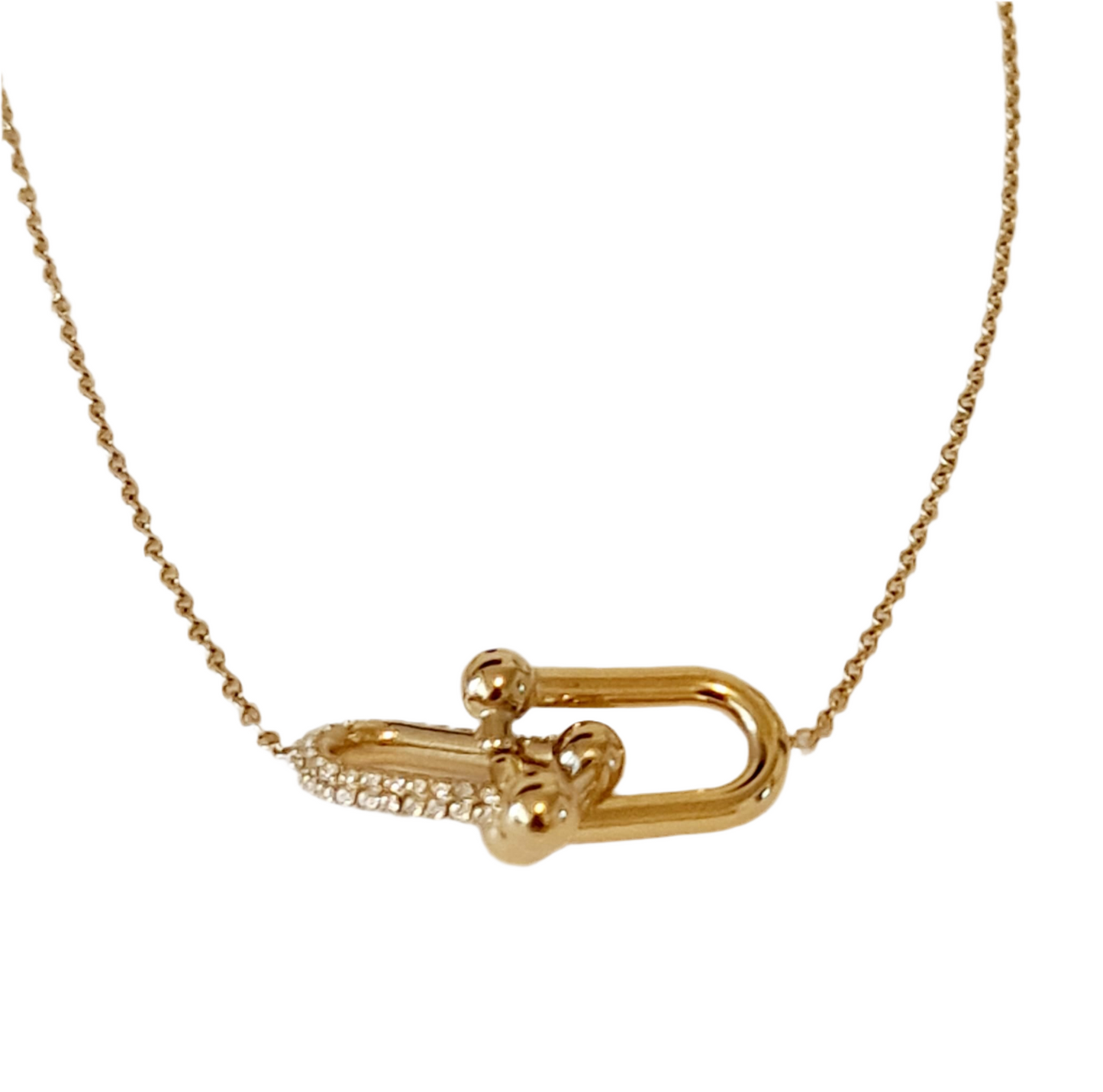 Schakel ketting met steentjes