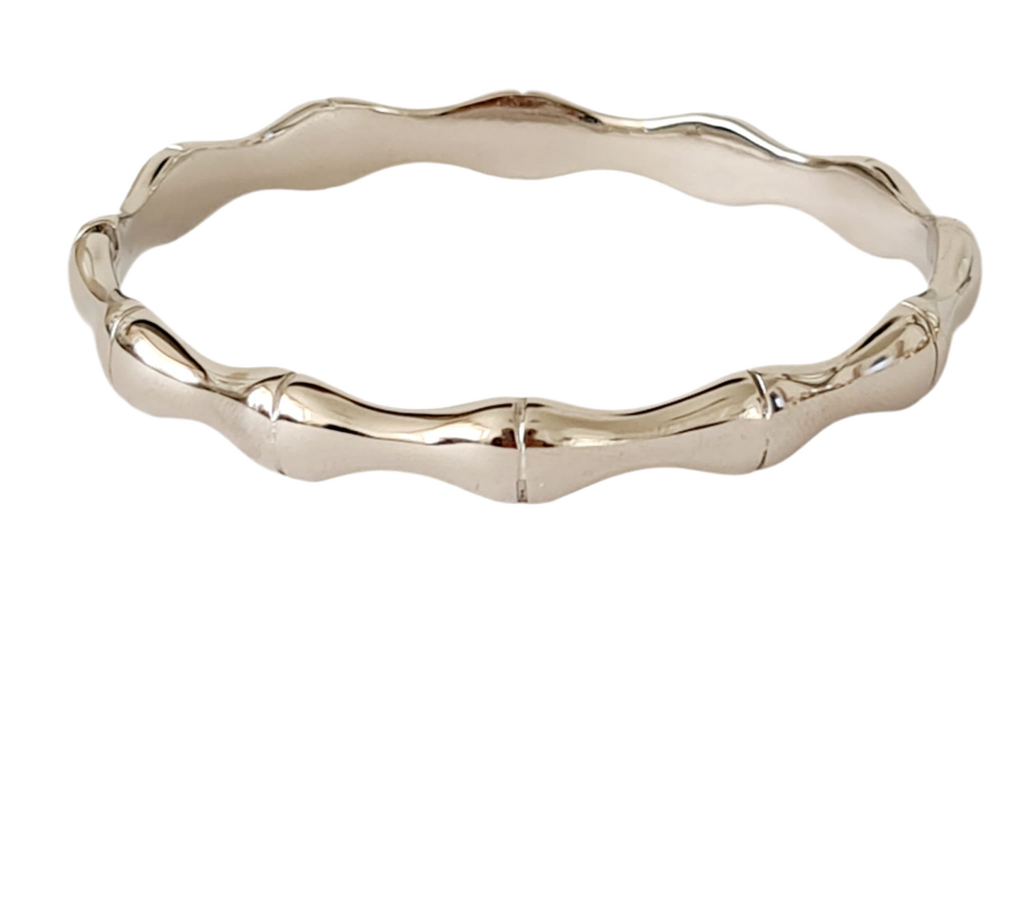 Bamboe silver kleurig armband