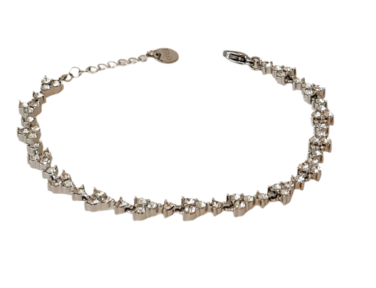 Silver kleurig Armketting met steentjes