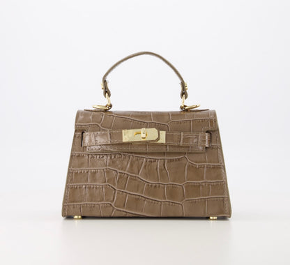 Grace croco handtas bruin