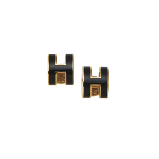 Amira H Earrings Black