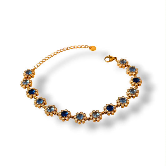 Armketting met blauw steentjes