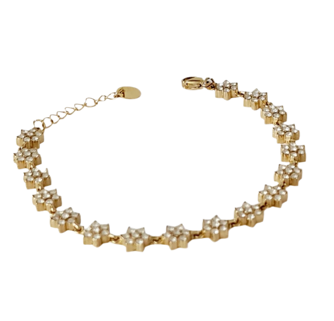 Armketting met bloem steentje