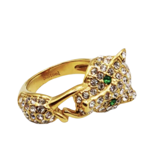 Jaguar ring  met steentjes