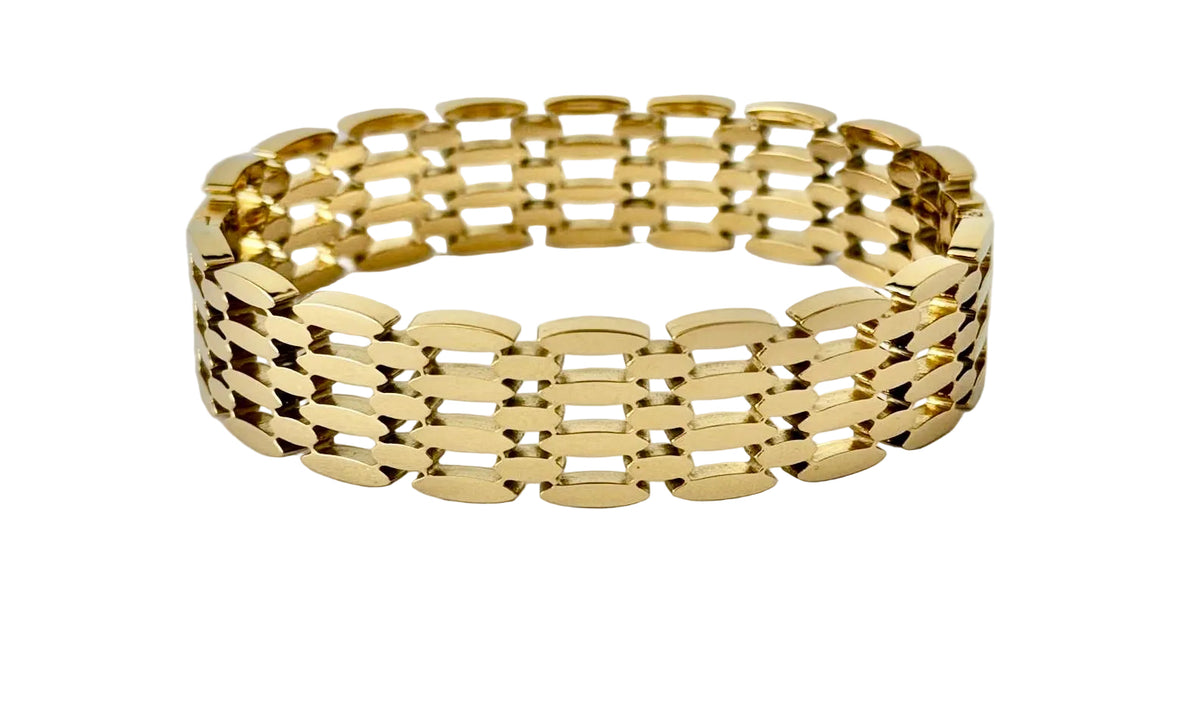 5-rijige panterschakel armband