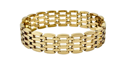 5-rijige panterschakel armband