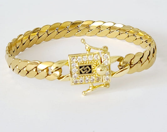 Gevlochten armband met steentje